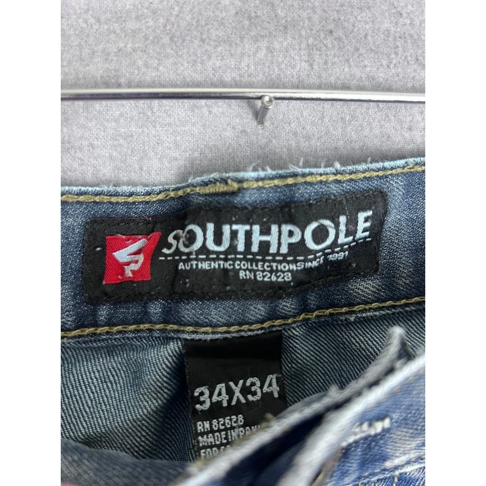 Southpole Mens Relaxed‎ Fit Straight Leg Jeans Medium Wash Blue Denim 33x31